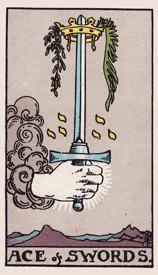Ace of Swords tarot card, Rider–Waite–Smith deck