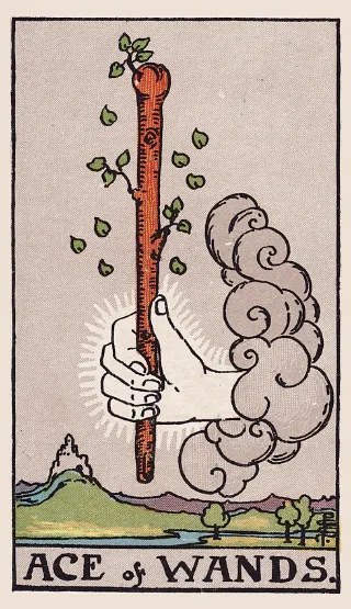 Ace of Wands tarot card, Rider–Waite–Smith deck