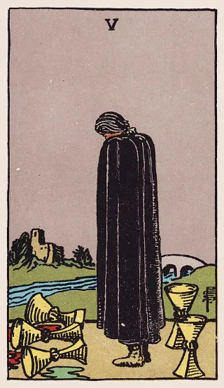 Five of Cups tarot card, Rider–Waite–Smith deck