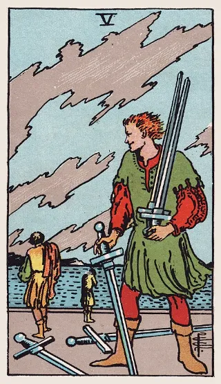 Five of Swords tarot card, Rider–Waite–Smith deck