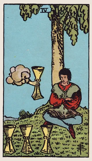 Four of Cups tarot card, Rider–Waite–Smith deck