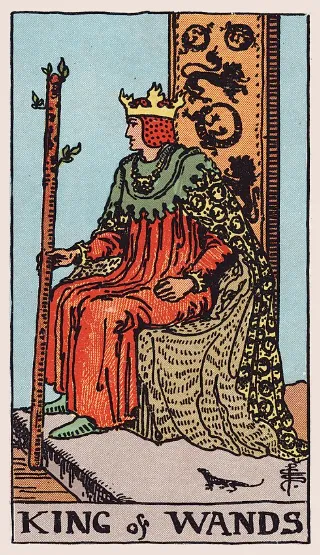 King of Wands tarot card, Rider–Waite–Smith deck