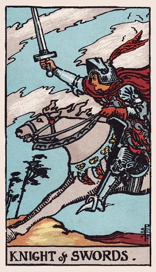 Knight of Swords tarot card, Rider–Waite–Smith deck