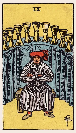 Nine of Cups tarot card, Rider–Waite–Smith deck