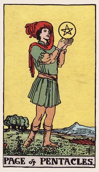 Page of Pentacles tarot card, Rider–Waite–Smith deck