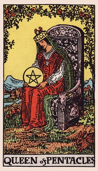 Queen of Pentacles tarot card, Rider–Waite–Smith deck