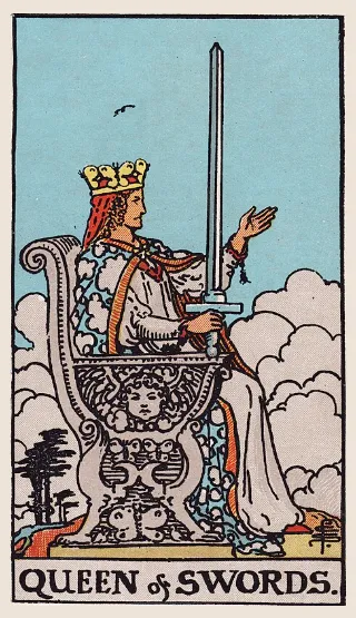 Queen of Swords tarot card, Rider–Waite–Smith deck