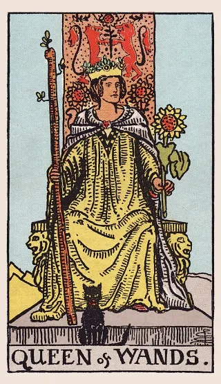 Queen of Wands tarot card, Rider–Waite–Smith deck