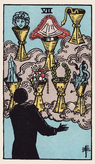 Seven of Cups tarot card, Rider–Waite–Smith deck