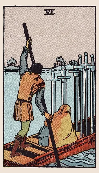 Six of Swords tarot card, Rider–Waite–Smith deck