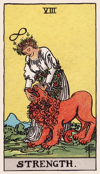 Strength tarot card, Rider–Waite–Smith deck