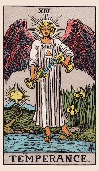 Temperance tarot card, Rider–Waite–Smith deck