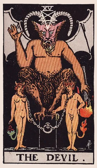 The Devil tarot card, Rider–Waite–Smith deck