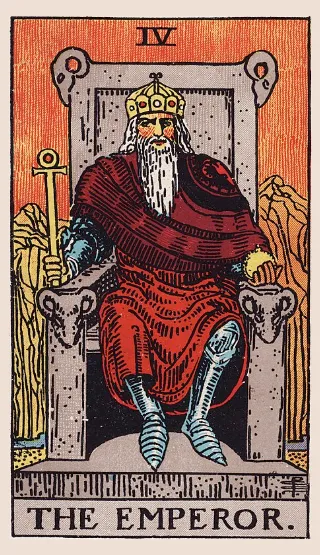 The Emperor tarot card, Rider–Waite–Smith deck