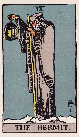 The Hermit tarot card, Rider–Waite–Smith deck