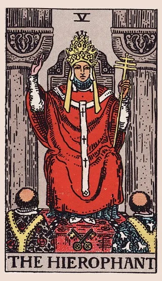 The Hierophant tarot card, Rider–Waite–Smith deck