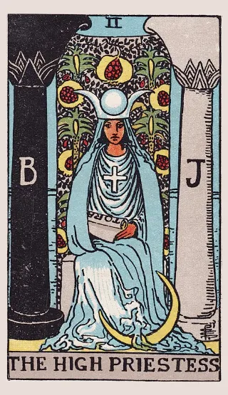 The High Priestess tarot card, Rider–Waite–Smith deck