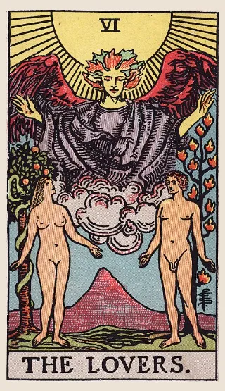 The Lovers tarot card, Rider–Waite–Smith deck
