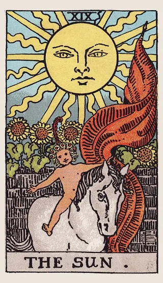 The Sun tarot card, Rider–Waite–Smith deck