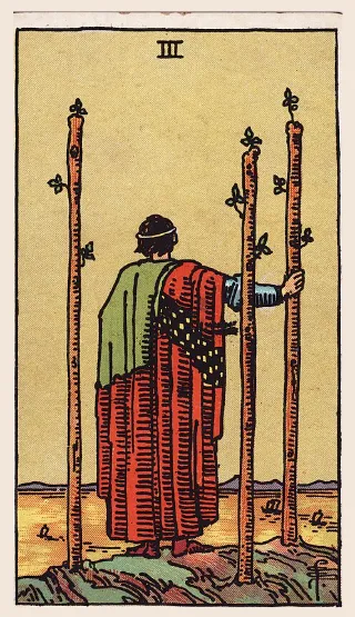 Three of Wands tarot card, Rider–Waite–Smith deck