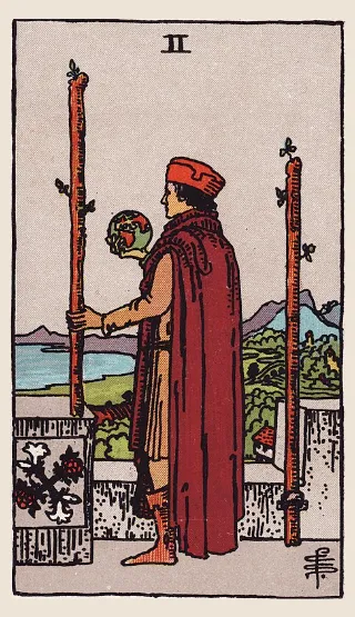 Two of Wands tarot card, Rider–Waite–Smith deck